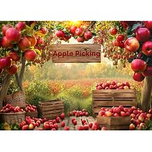 Apple Party Backdrop Apple Orchard Backdrop Fall Thanksgiving Party Decorations Holiday, Baby Shower,Kids Party,Cosplay and Various Occasions.