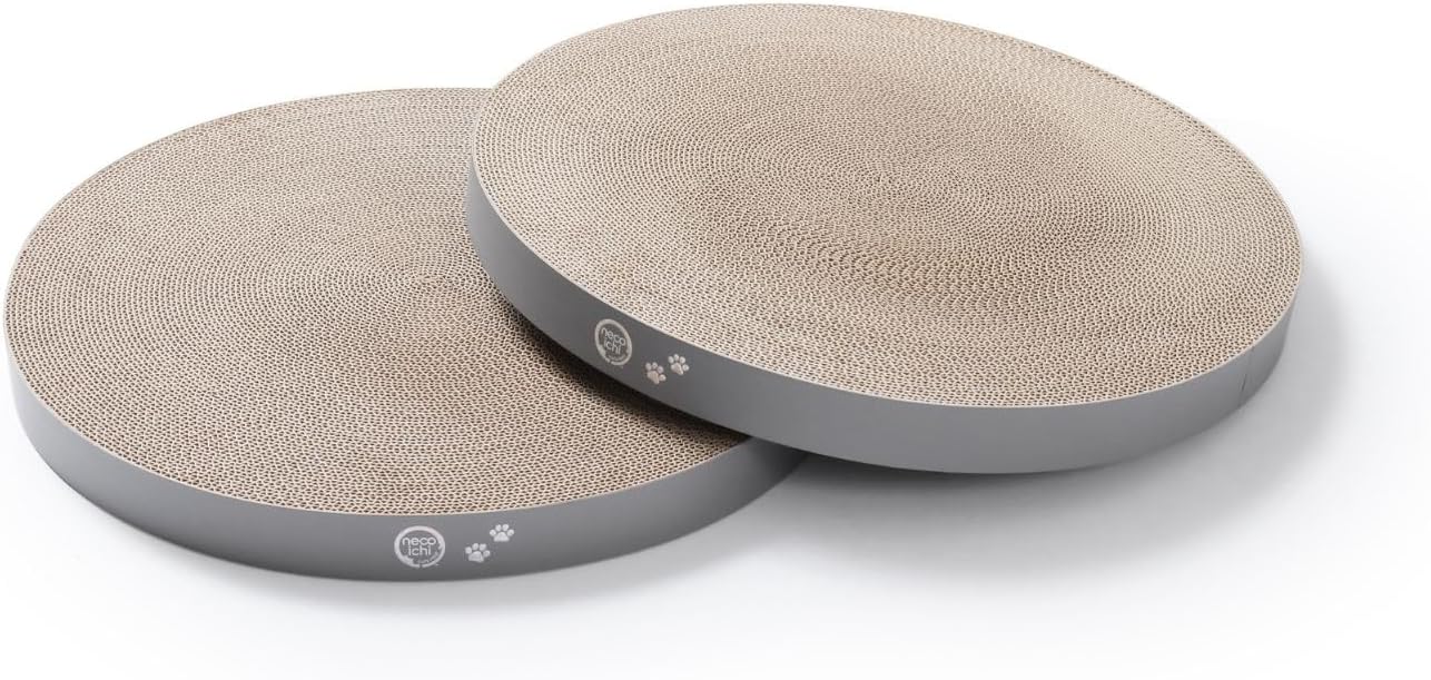 Necoichi Cat Scratcher Bowl Replacement for Indoor Cats - Cat Scratching Lounger with Reversible Usability and Extra Comfort for Lounge, Cardboard Bed Couch / (XL, Hologram White)