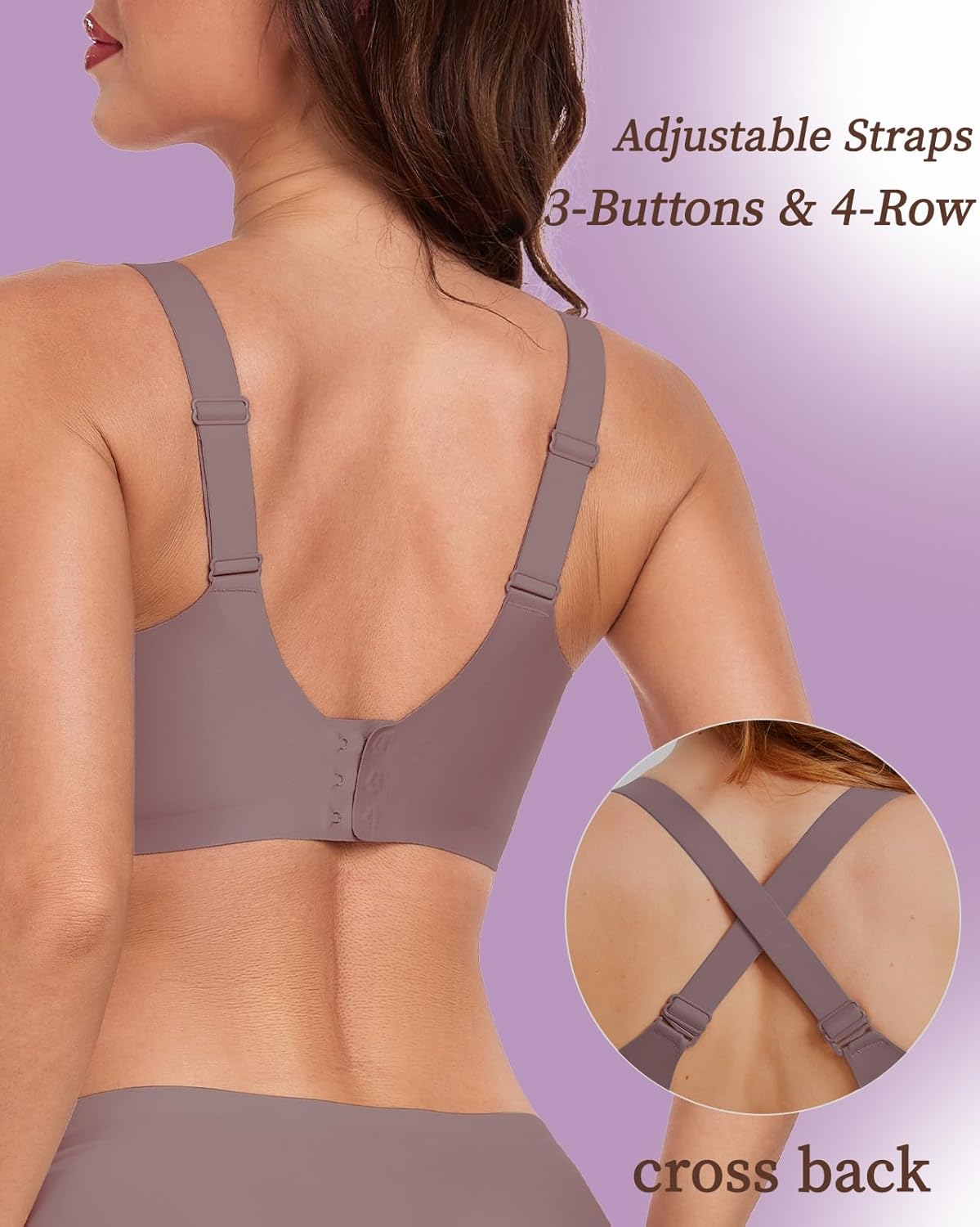 Scalloped Lift Bras for Women No Underwire Buttery Soft Push Up Wireless Bras V Neck Seamless Bralettes - Image 5