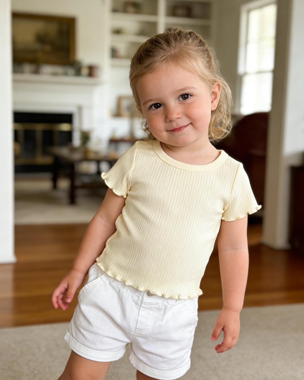 4-Pack Toddler Baby Girl Short Sleeve Tops Summer Colorful Basic Tee Casual T Shirt Pullover Sweatshirt
