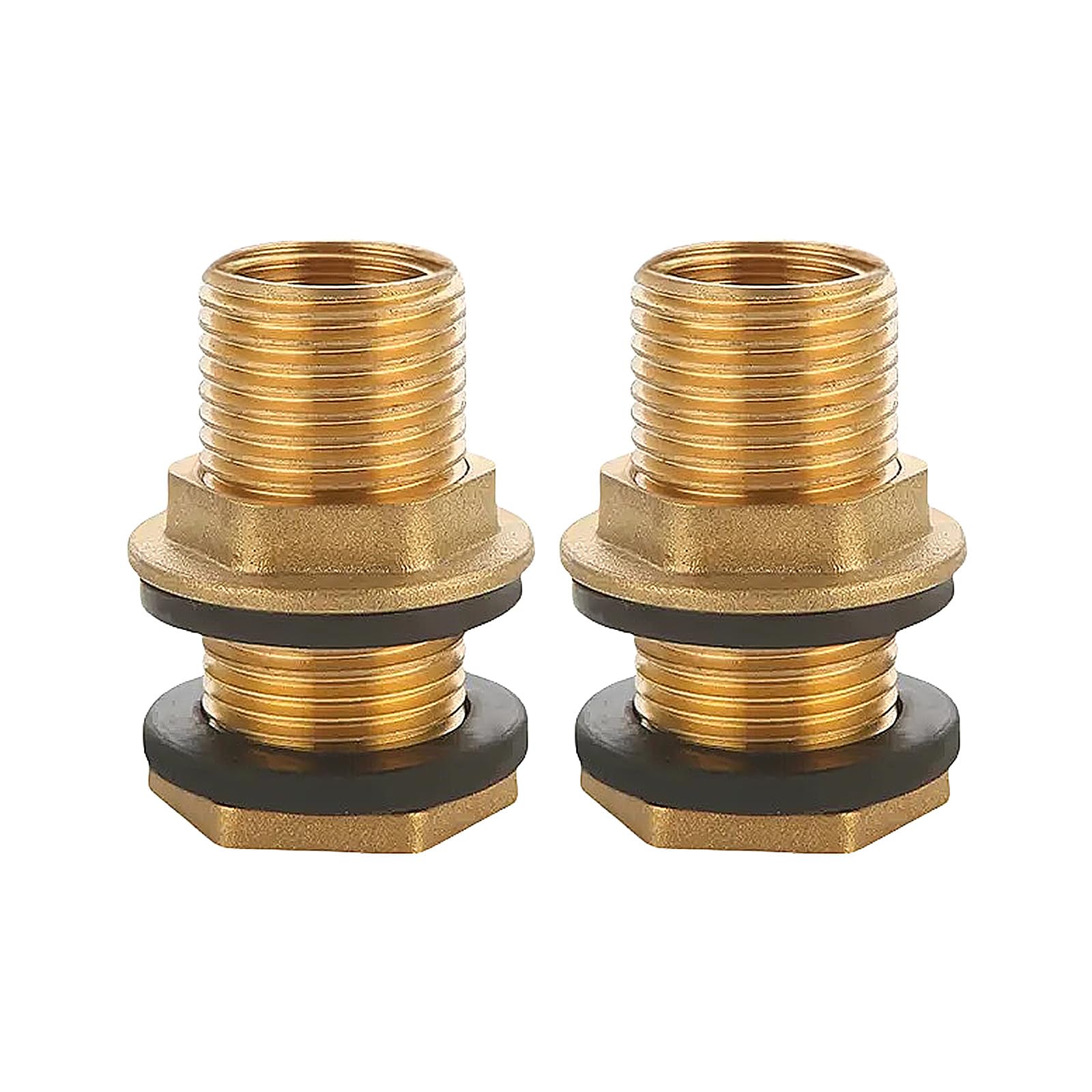Sturdy Brass Tanks Connectors with Seal G3 / 8 to G1 / 2Inch for Container Plumbing and Water Installations Water Container Connectors Brass Adapters