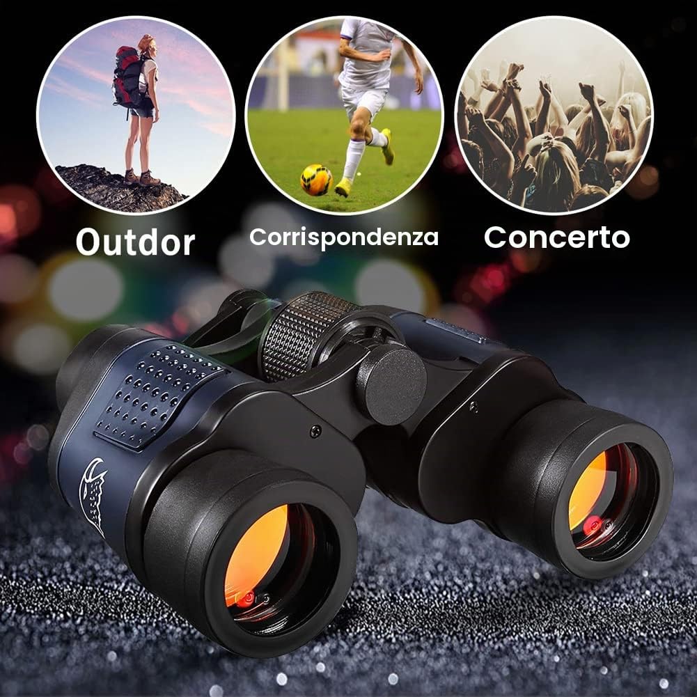Binocolo 7x50, HD visione notturna binocolo con borsa per il trasporto, binocolo per attività all'aria aperta, calcio, safari, visite turistiche, arrampicata, escursioni, caccia, concerti