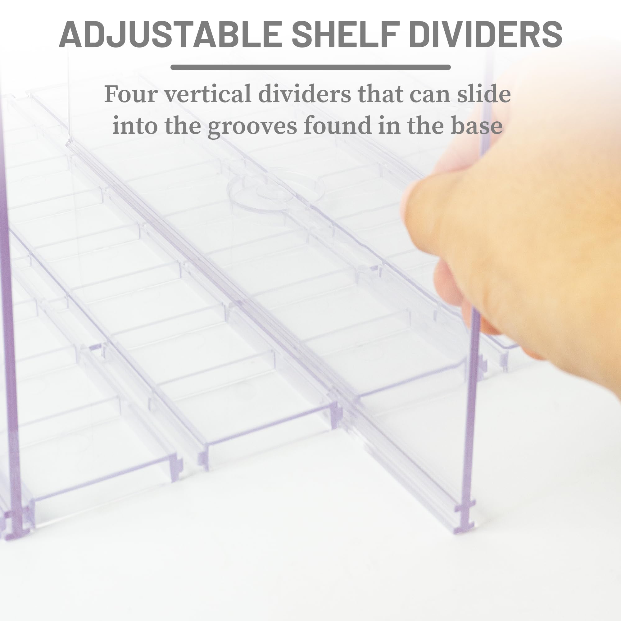 Acrylic Gift Bag Organizer - Adjustable 4-Section Shelf Divider For Closets, Stores Purses, Books, Bags