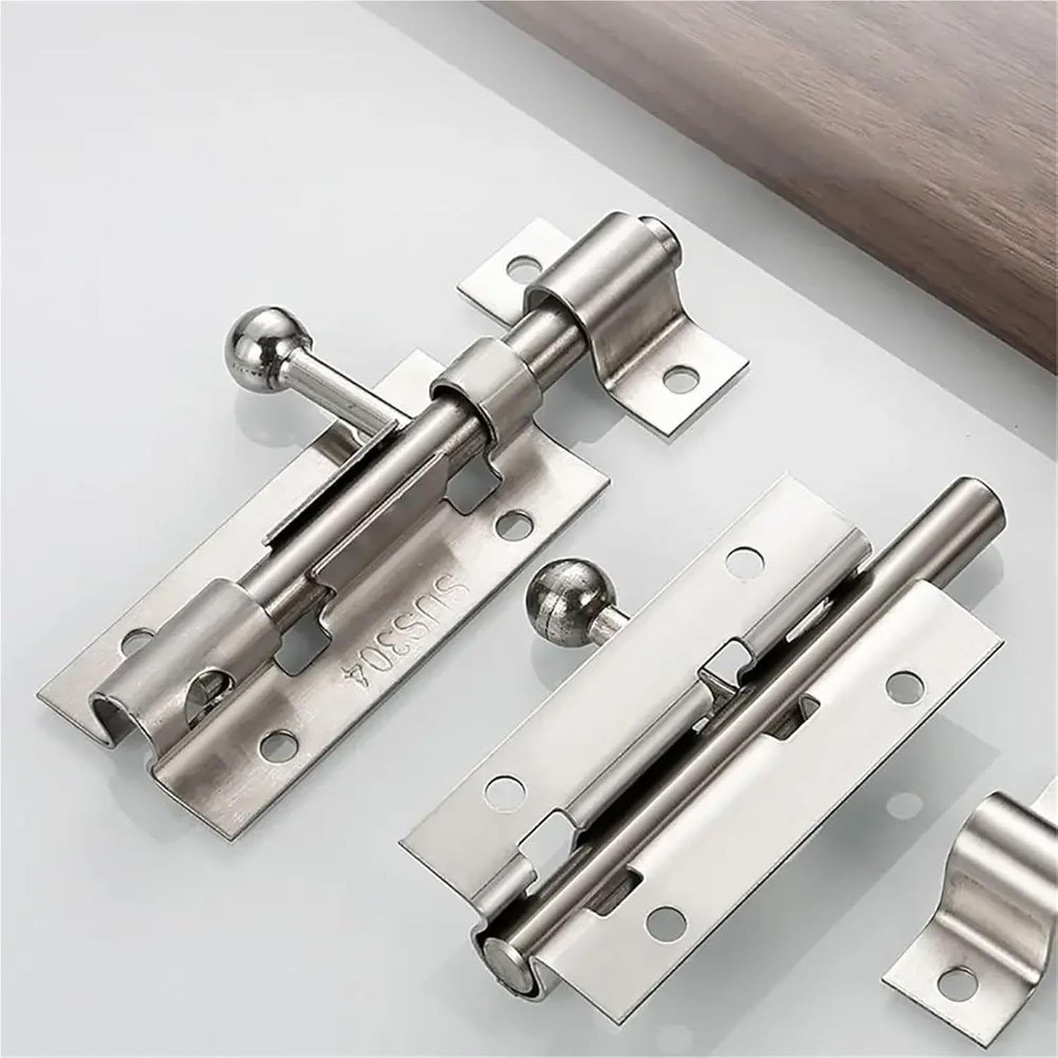 Gate Latch 10 pcs Safety Stainless Steel Door Bolt Lock Heavy Duty Door Bolt Latch Door Exposed Accessories Home Hardware for Secure Yard and Garden