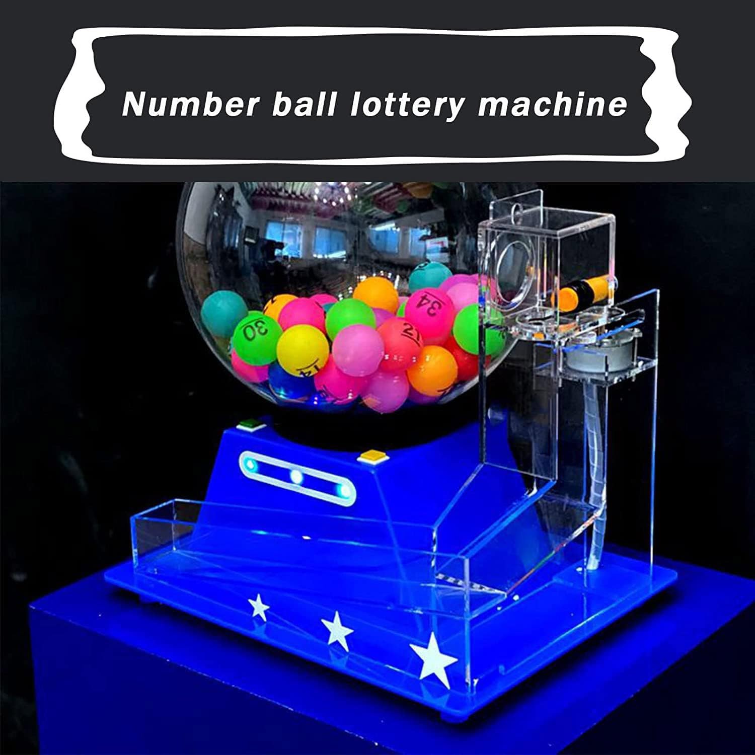 Machine de loterie électrique de luxe avec cage de bingo, balles d'appel et jetons colorés – Parfait pour les grands groupes et les fêtes