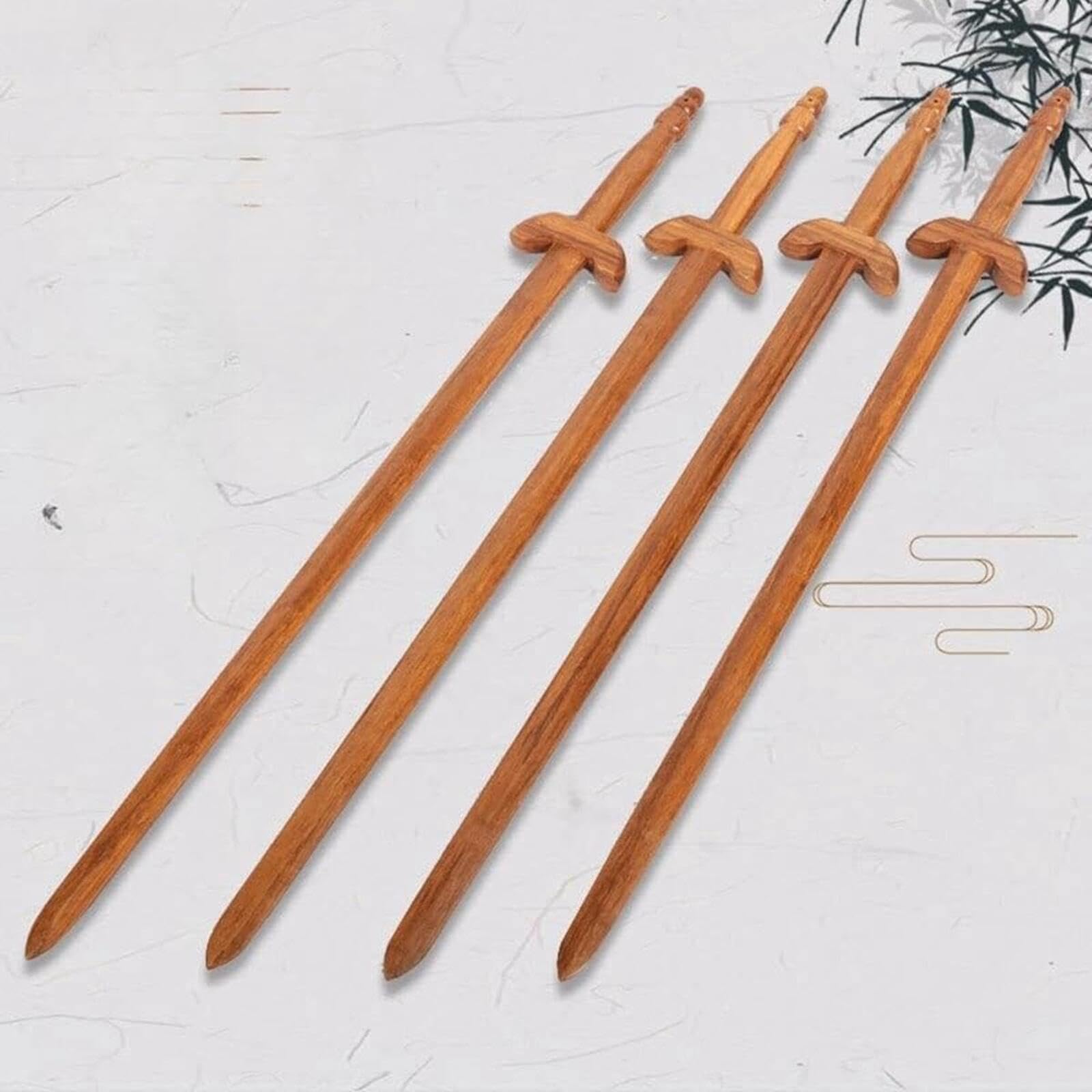 T　御神楽の木剣　(木剣　剣　木刀　wood sword ) Amazon | Lucky Star 太極剣 居合練習刀 木刀 サムライソード 無垢材の