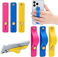 Vista 15 de Weewooday 6 piezas soporte de agarre para teléfono correa de agarre para teléfono celular correa telescópica para dedos soporte universal kickstand