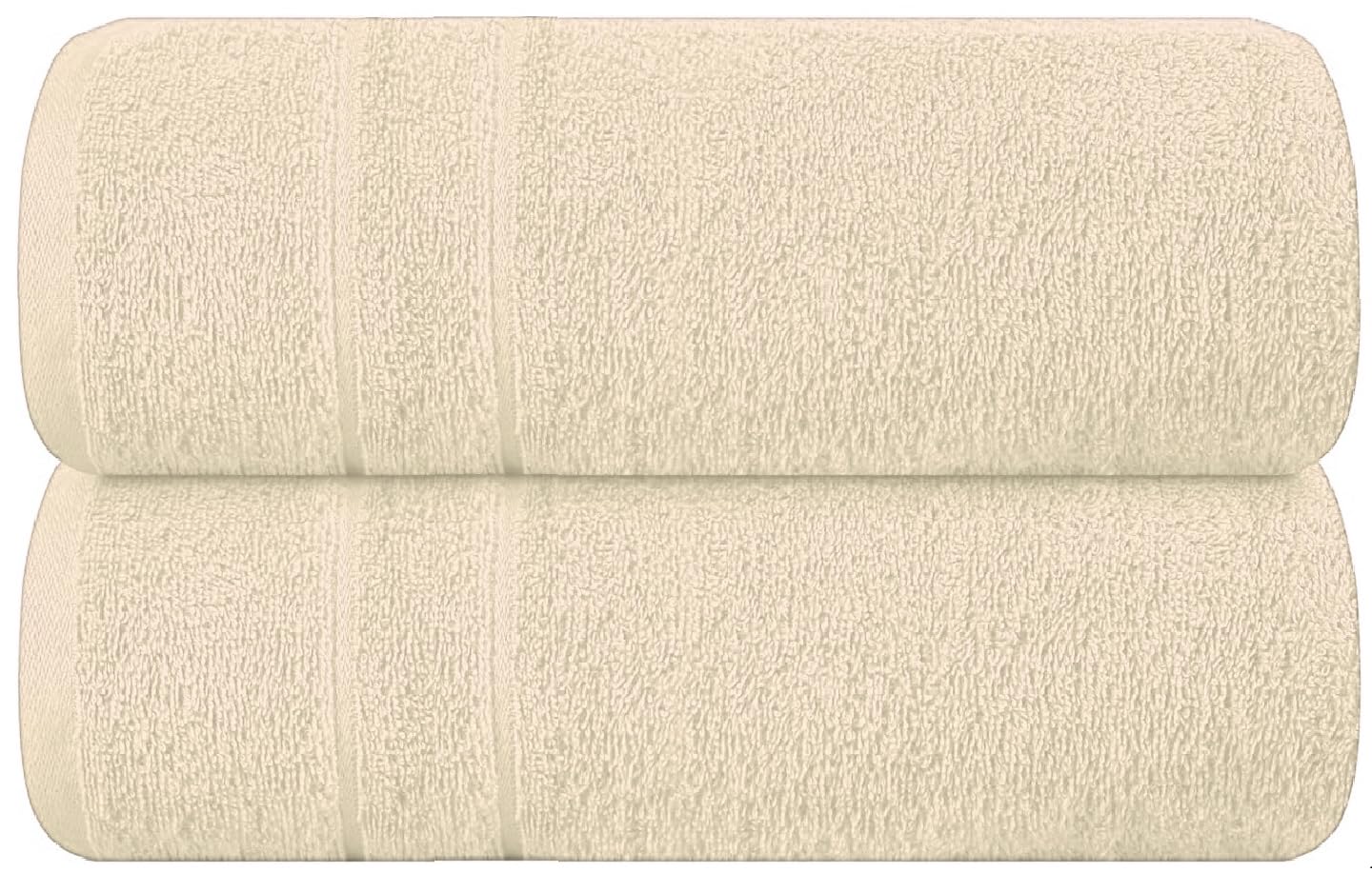 WovenWonder Luxurious Bath Towels Set of 2 (70 x 120 cm) Super Soft 100% Egyptian Cotton 800-GSM Hotel, Spa, Gym, Every day Use Big Bathroom Towels Premium Quality (Cream, Bath Towels 2 Pack)