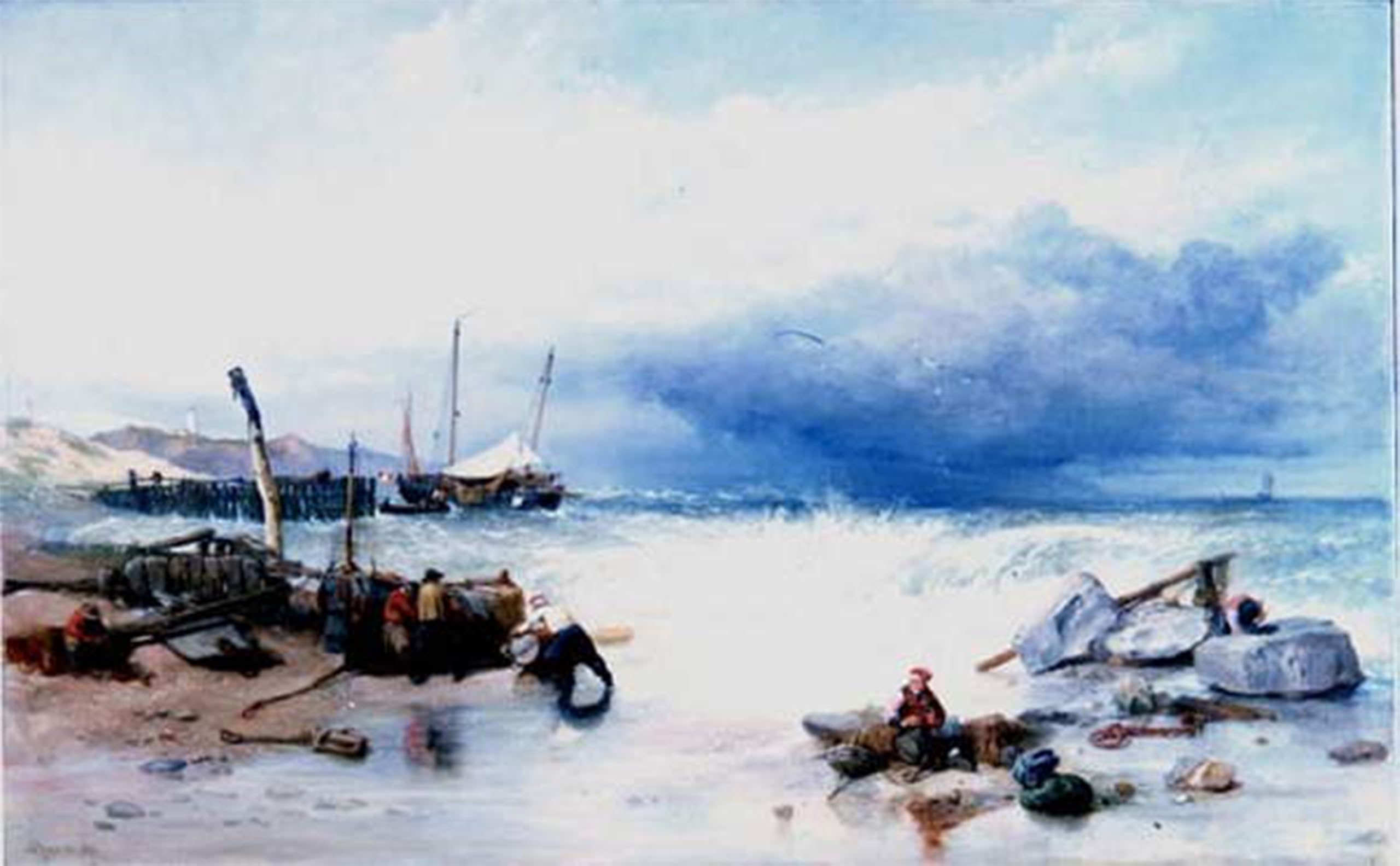 POSTERIIk Famous Modern Artwork Art Mural on the of Brittany by William Clarkson Stanfield Oil Paintings Pictures for Home Decor 60x90cm