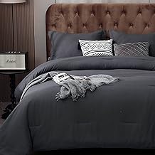 All Season Queen Comforter Set 3 PCs, Ultra Soft Comforter + 2 Pillow Shams -Quilted Down Alternative Bedding Comforter Set - Premium 2100 Series(Queen, Grey)