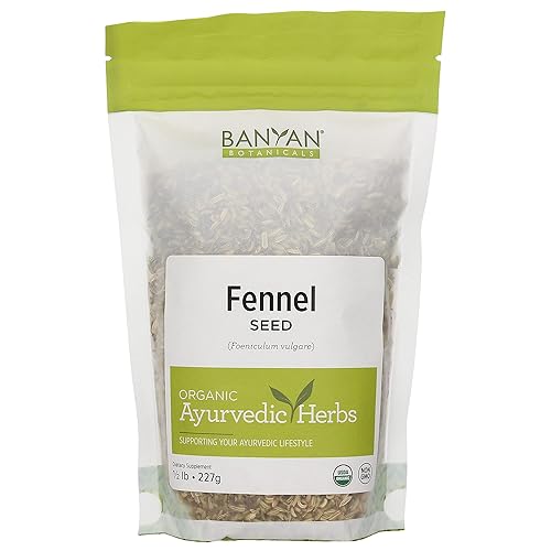 Banyan Botanicals Semilla de hinojo entero - USDA orgánica, 12 lb - Foeniculum vulgare - Especias y suplementos de hierbas para comodidad digestiva*