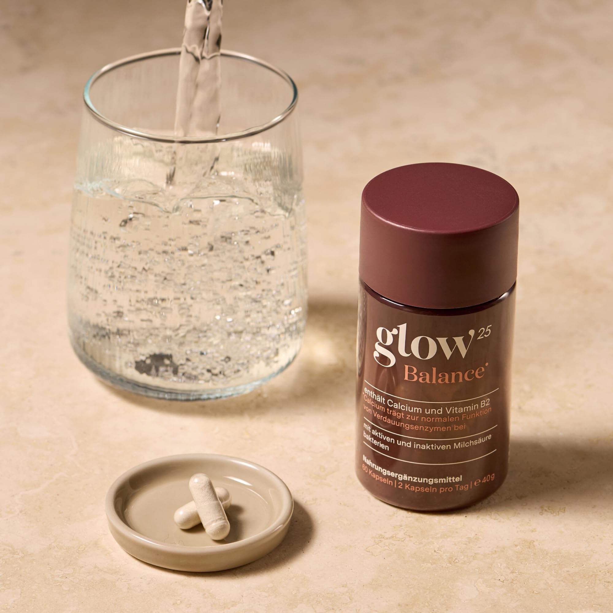 Glow25® Balance [30 Portionen] – mit Milchsäurebakterien, Kiwifruchtpulver, Inulin, Calcium und Vitamin B2 – leicht verdaulich – pflanzlich und vegan