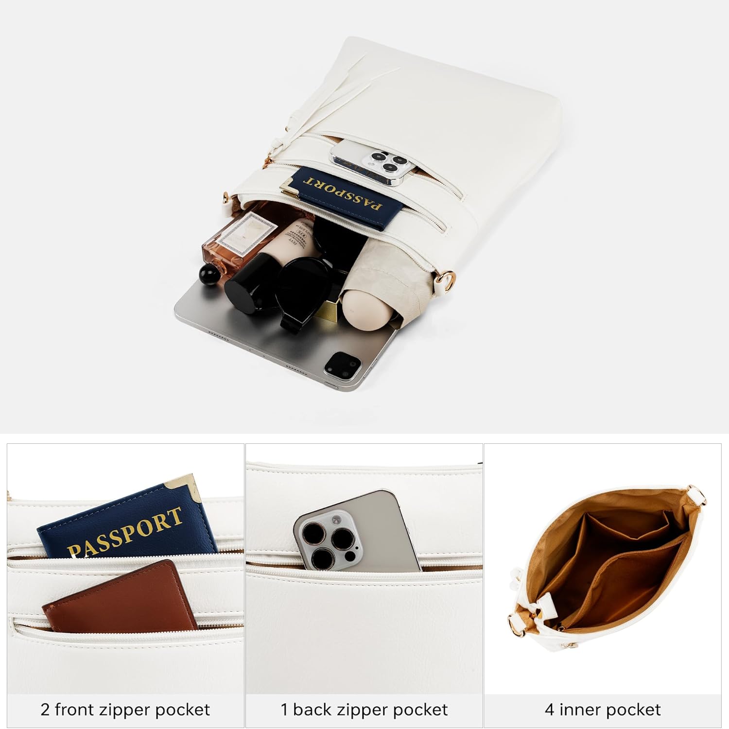 GEMIU Crossbody Bags for Women Vegan Leather Shoulder Bag with Multi Pocket, Adjustable Strap Purses