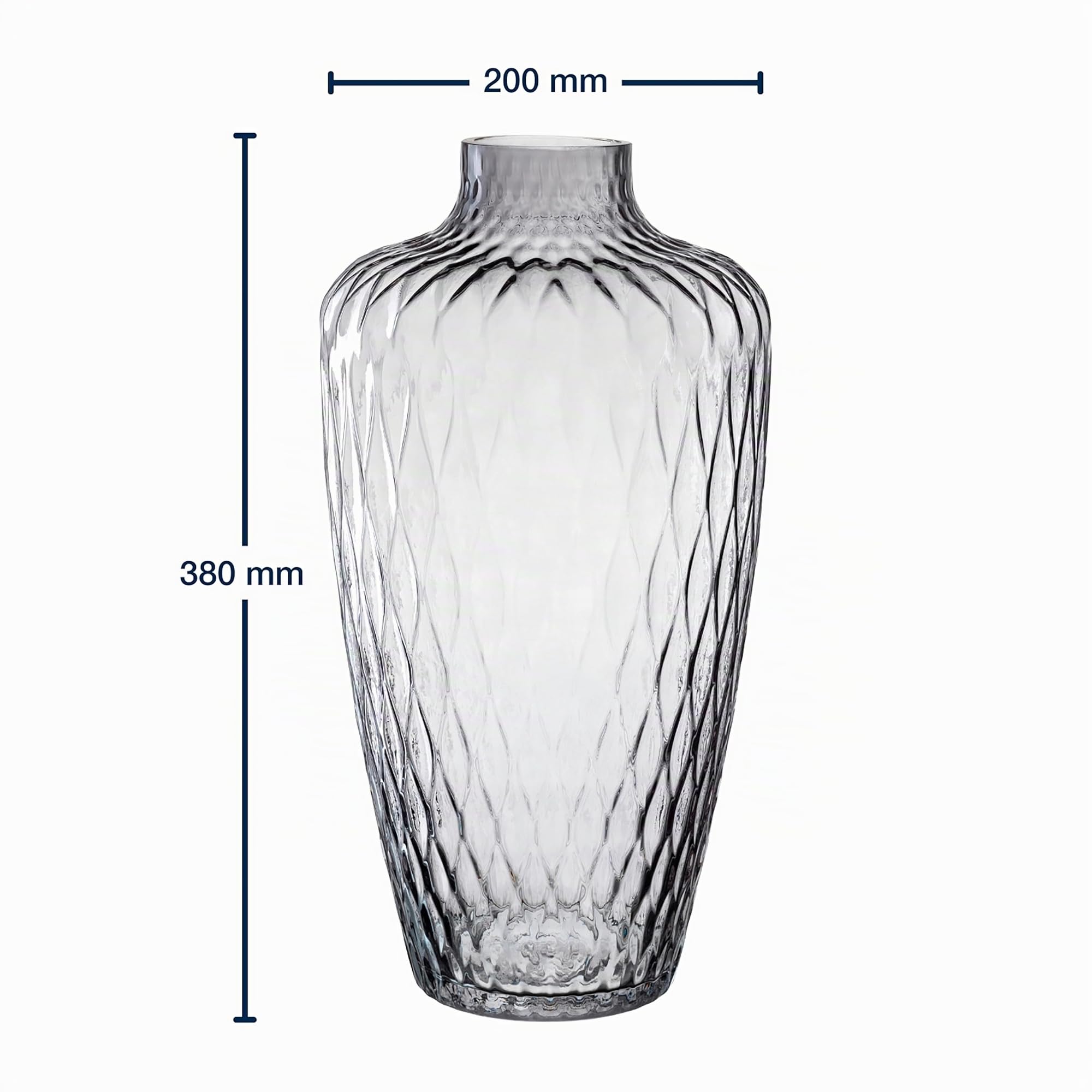 Leonardo Home Giulia Vase • 1 Stück • Blumenvase aus grauem Glas • ⌀7,2 cm • Stilvolle Vase mit haptischer Optik • Glasvase für kreative Blumensträuße • Zeitloses Design • Höhe 38 cm • grau • 055287