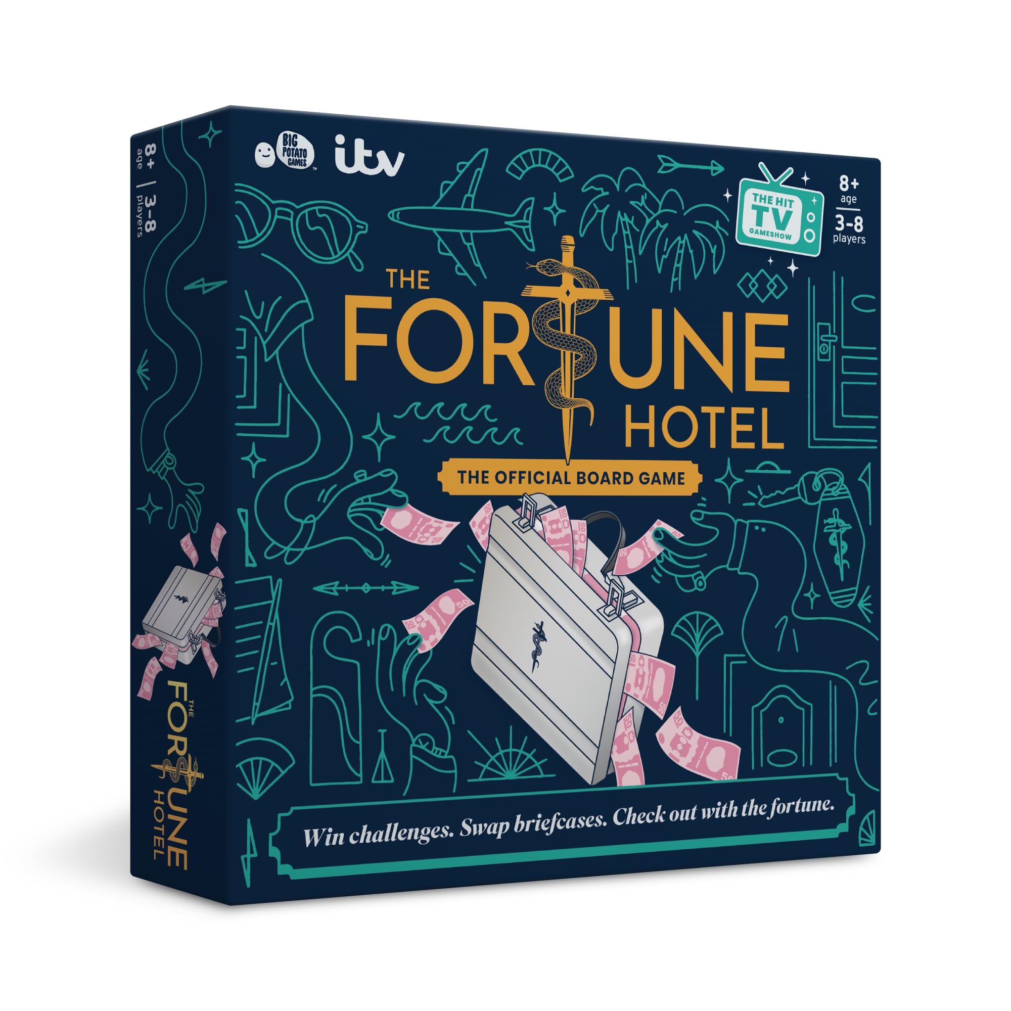Fortune Hotel: New Family Board Game, Bluffing Game, Win Mini Challenges, 3-8 players, Age 8+