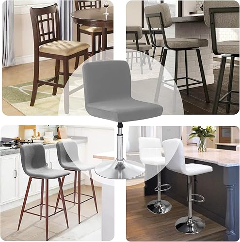 Miniatura 6 de Fundas de terciopelo para asiento de taburete de bar, fundas cuadradas para taburetes de bar, fundas para sillas de altura de mostrador (2, gris
