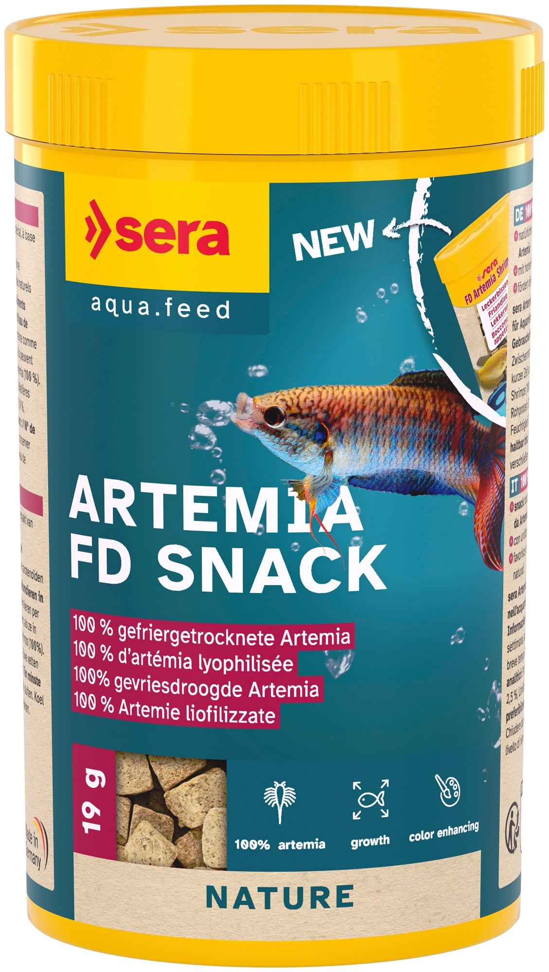 Artemia FD Snack 250 ml | gefriergetrocknete Artemia Salina | natürlicher Snack aus 100% salinenkrebse | hoher proteinanteil | fördert die farbausprägung