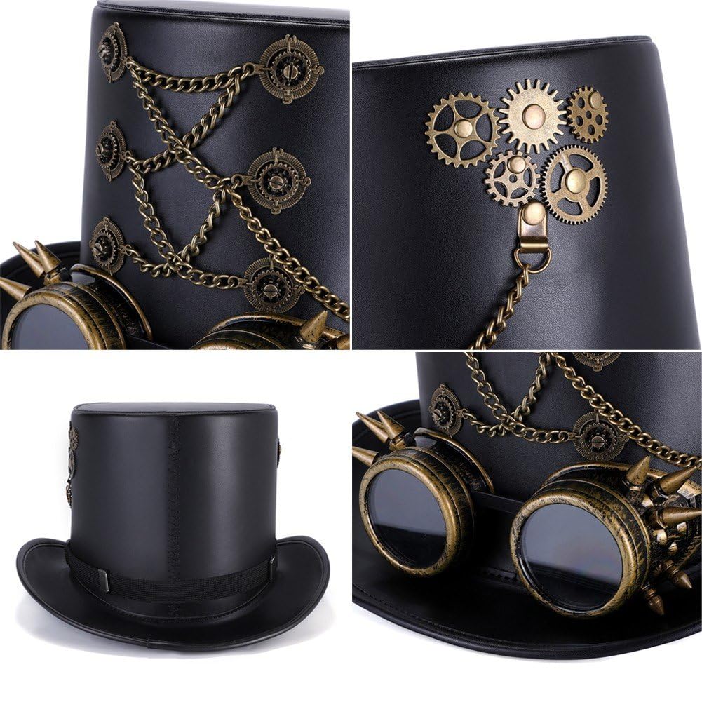 Sombrero De Copa Steampunk Unisex, Sombrero para Disfraz De Halloween, Accesorios Vintage para Fiestas Temáticas, Fiestas De Cosplay Y Reuniones.