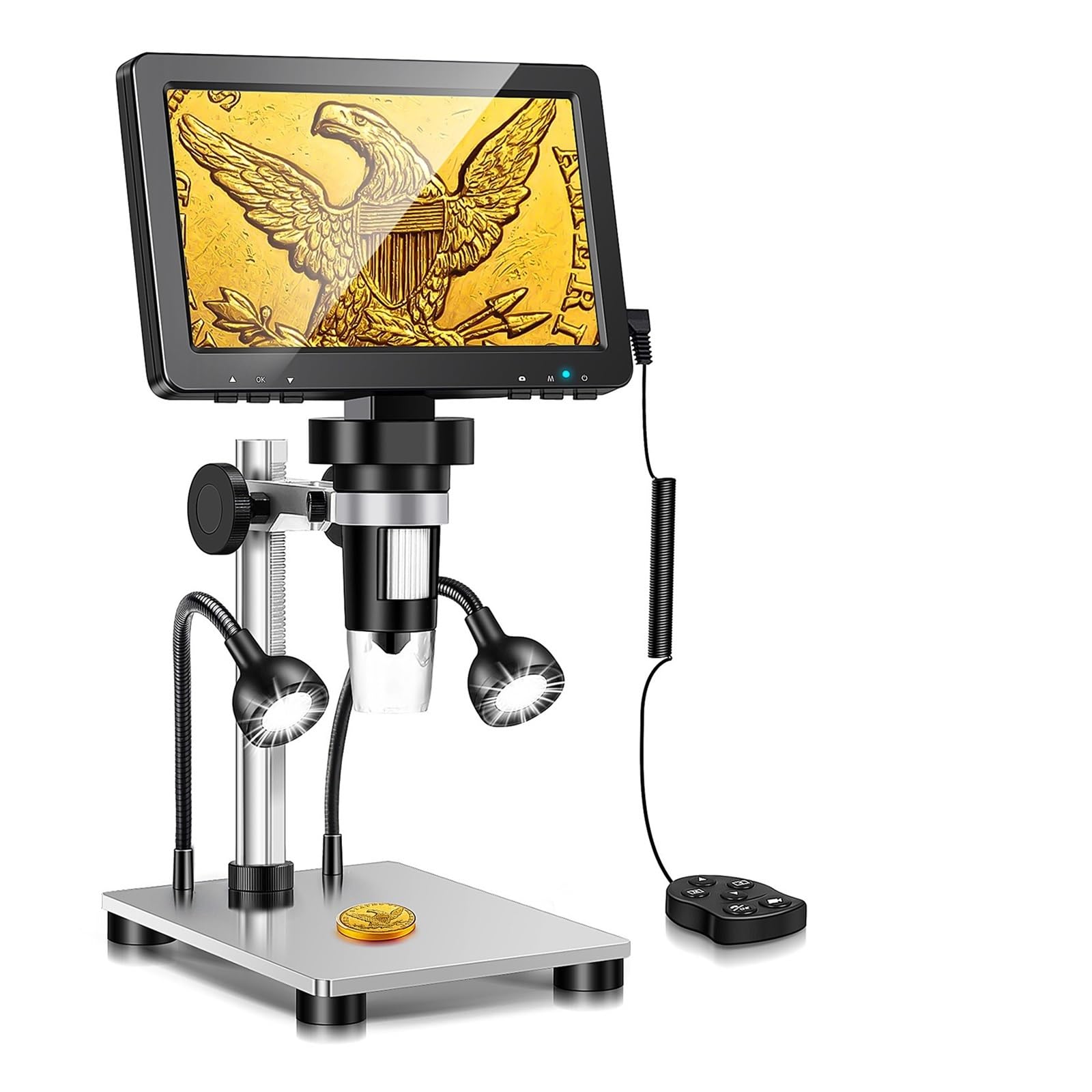 Digital Microscope 1200x Magnification HD USB Professional Electron Microscopios For Repairing With 10 LED Light