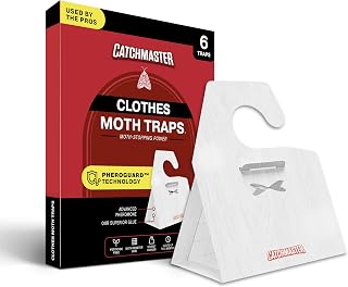 Catchmaster Clothing Moth Traps with Patented Premium Extra Strength Odorless Pheromone Technology – XL Hardwood Design, Extra-Strength Glue – Traps & Eliminates Casemaking and Webbing Moths - 6-Pack