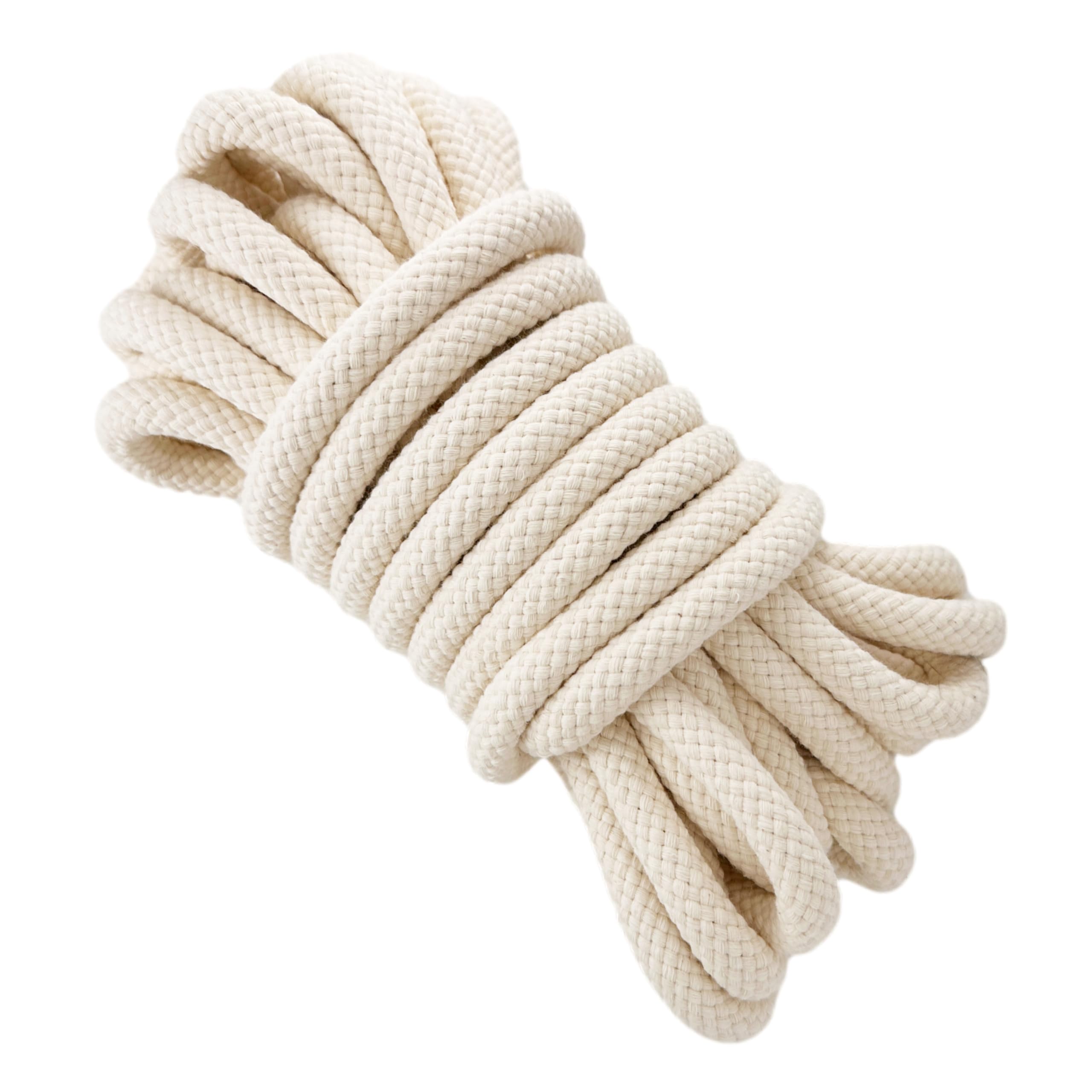 Gopeu White Cord Rope, 12Mm * 10M, Natural Cotton, Made In Spain.