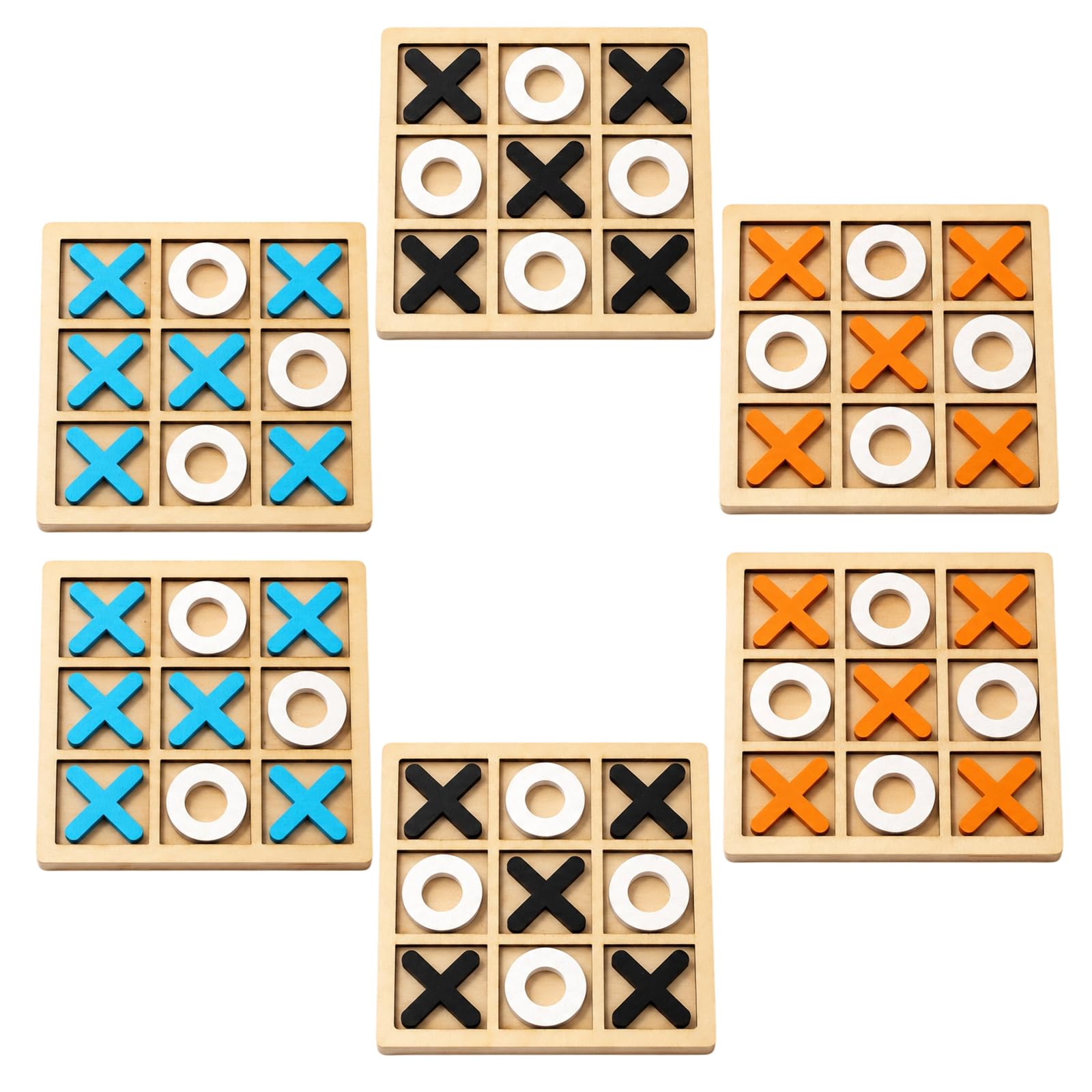 XLTXWD 6PCS Noughts and Crosses, Classic Board Game Set, for Family Entertainment, Travel Activities
