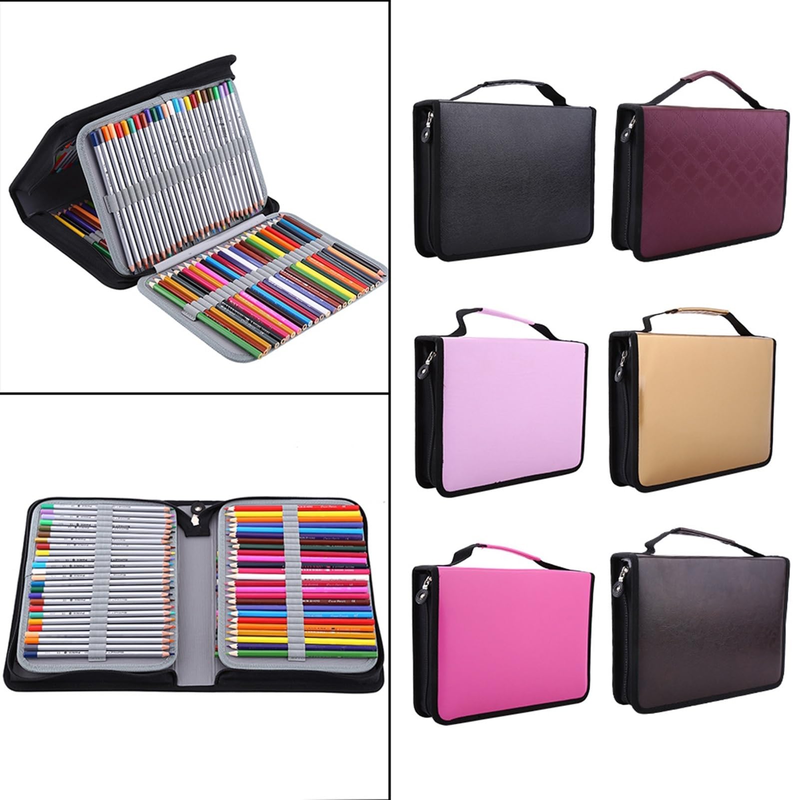 Estuche for lápices de Cuero PU con 150 Ranuras
