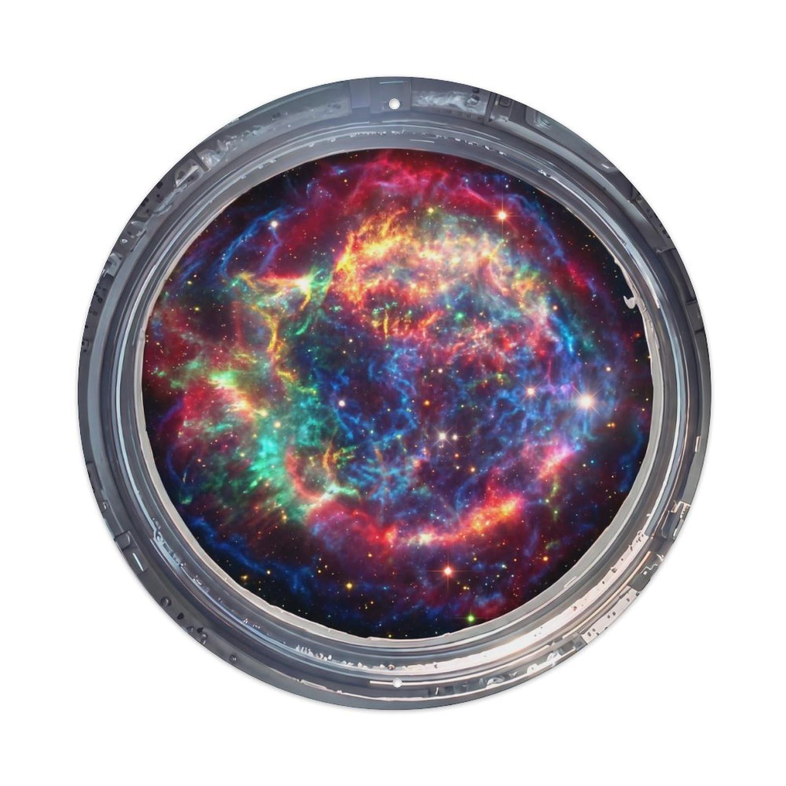 Metal Tin Sign Colorful Emission Nebula from Space Station