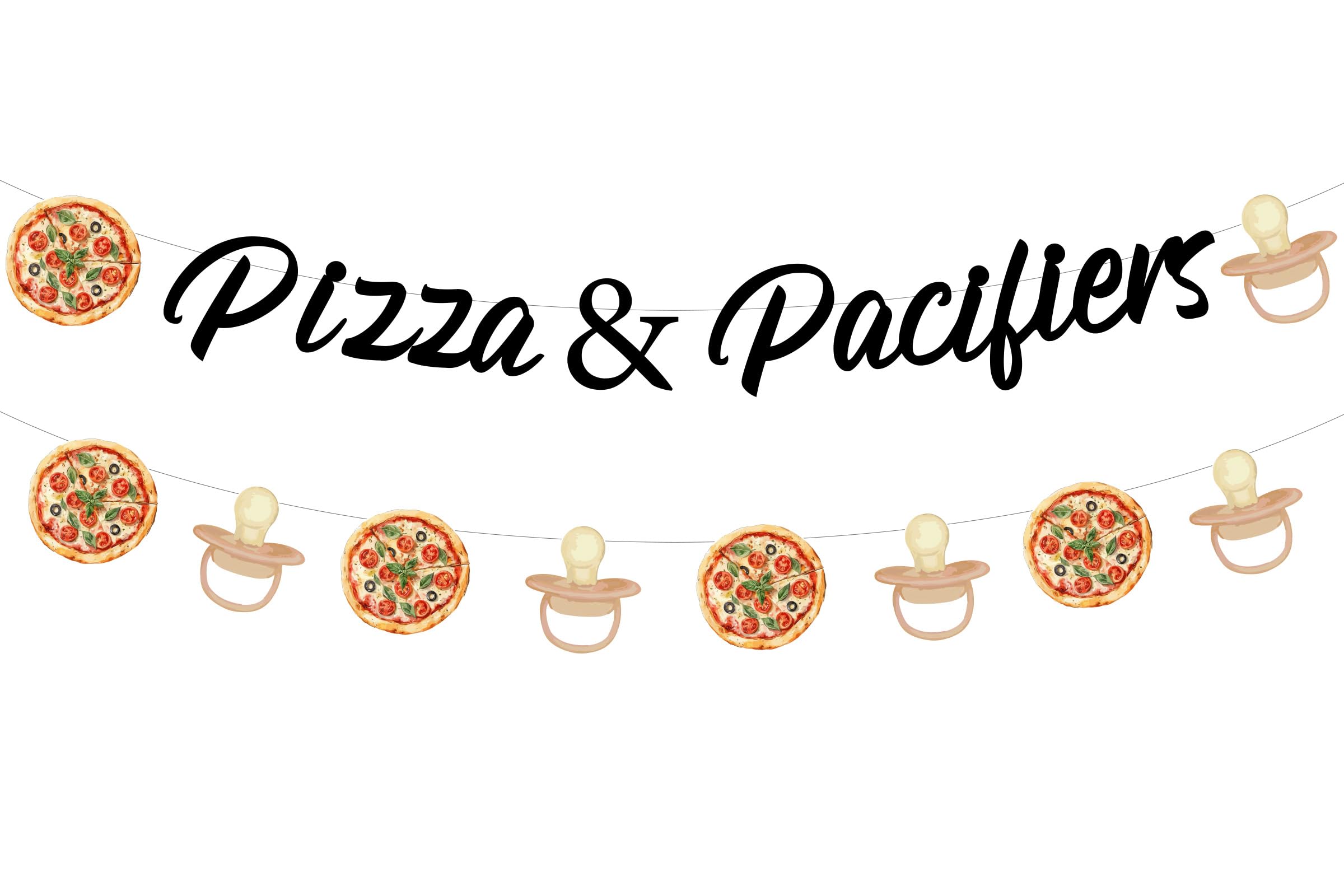Idée Déco Bébé Décorations Fête Prénatale Thème Pizza et Sucettes - 7