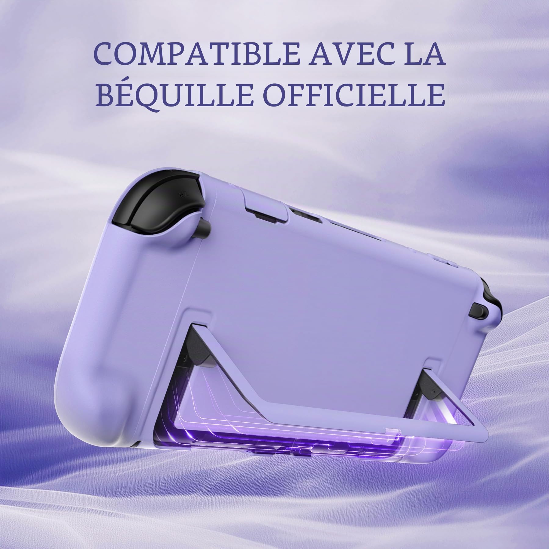 playvital Coque pour Switch 2 Accessoire Protection pour Nintendo Switch 2 Housse Grip pour Joycon avec Capuchon Joystick/Autocollant/Couvre-Boutons,Coque Rigide Dockable-Violet Clair