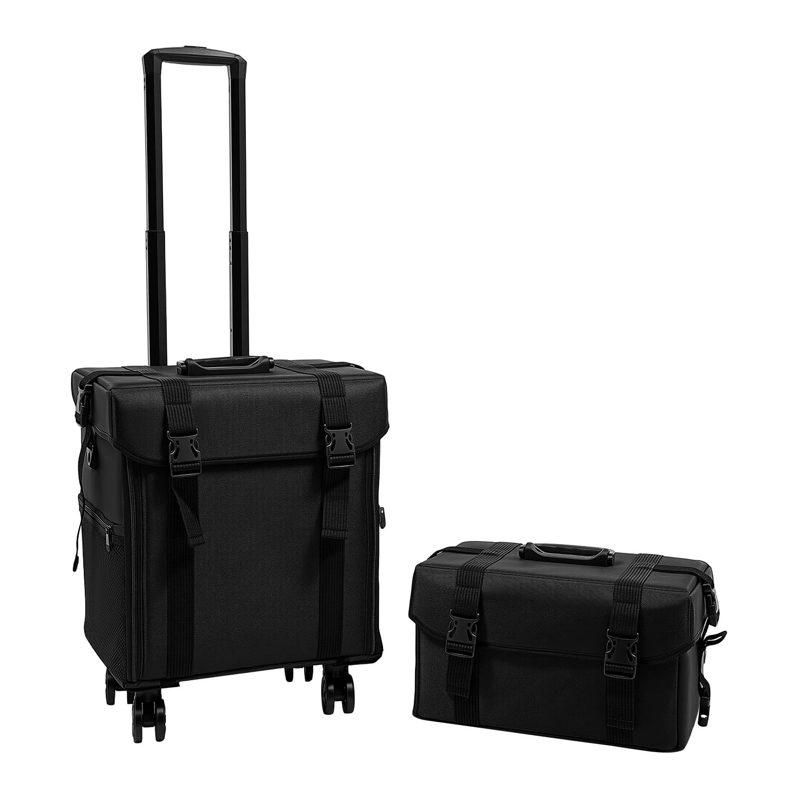 Valise cosmétique 2 en 1 avec 8 tiroirs, valise de tatouage avec roulettes et sac bandoulière amovible Valise cosmétique Valise à roulettes Valise cosmétique Valise à roulettes Valise cosmétique