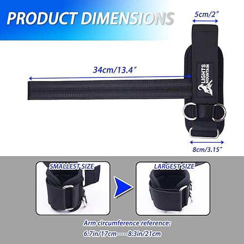 Miniatura 2 de Correas de levantamiento antideslizantes para levantamiento de pesas, doble anillo en D para peso muerto, dominadas, entrenamiento de máquina de