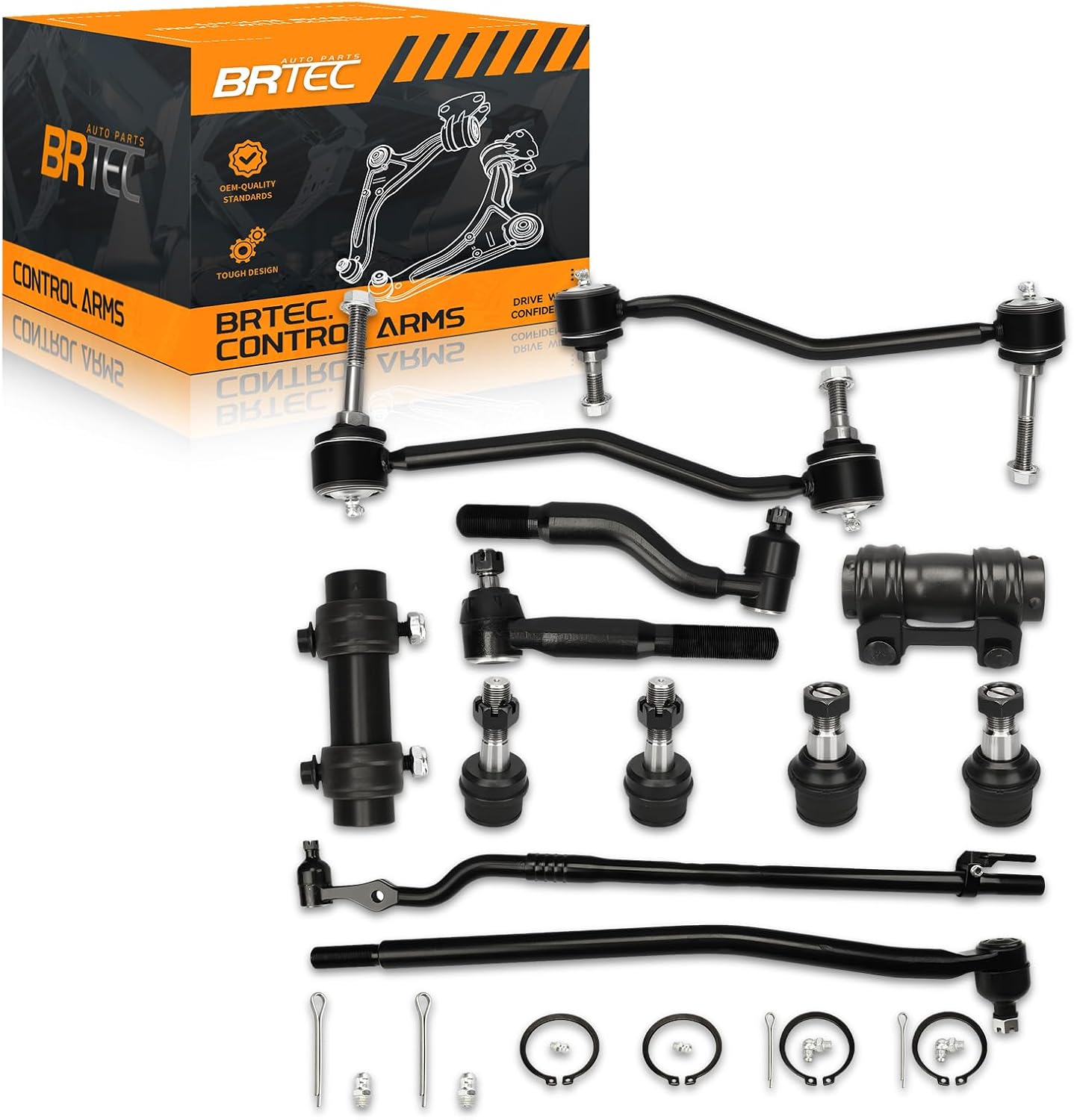 4WD Front Sway Bar Inner Outer Tie Rod Ball Joint Adjustment Sleeve Compatible with Ford F-250 F-350 Super Duty 2000-2004, Excursion 2000-2005 12pcs