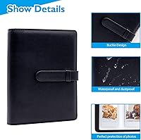 Vista 3 de Mini álbum de fotos de 128 bolsillos para cámara Fujifilm Instax Mini, Polaroid Snap, Z2300, cámaras instantáneas SocialMatic e impresora Negro