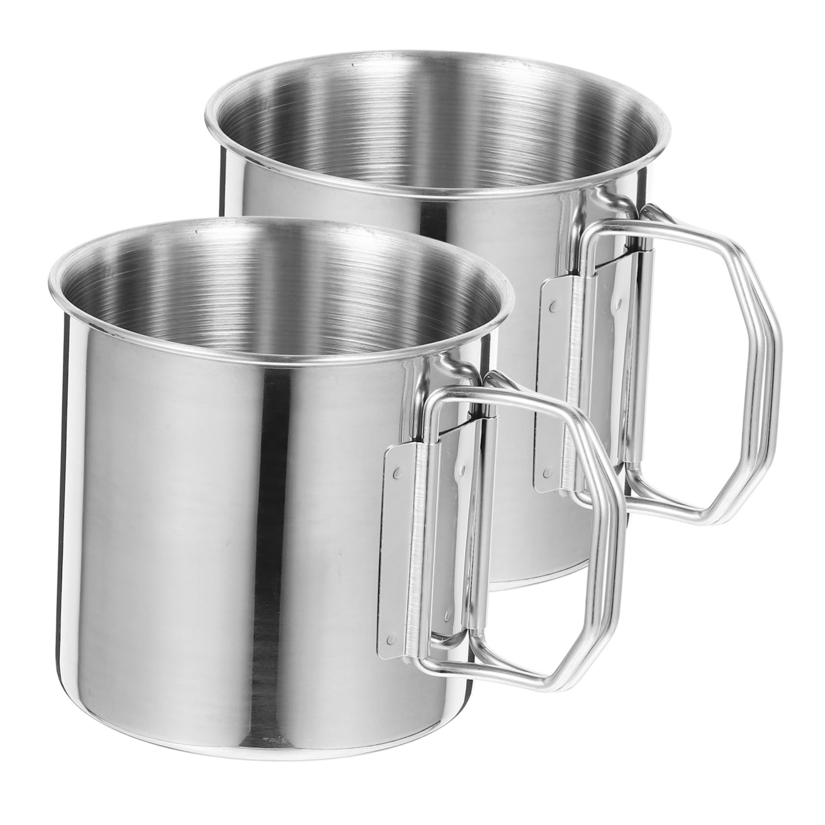 3 Ensembles Tasse De Camping Inoxydable Mug Portable Pour Boissons Pour Randonnée Activités Plein Air 2 Pièces * 3