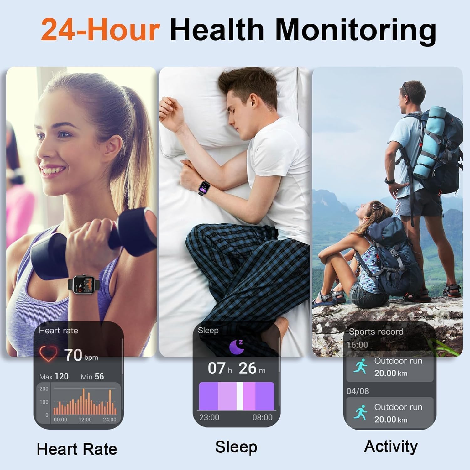 Smart Watch for Men Women(Answer/Make Calls), 2026 New 1.85" HD Smartwatch, Fitness Tracker with 110+ Sport Modes, IP68 Waterproof, Heart Rate/Sleep/Step Monitor, Activity Tracker for Android iOS