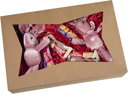 Miniatura 7 de SOROO Paquete de 15 cajas de pastelería marrón de 12 x 8 x 3 pulgadas, donas grandes, magdalenas, cajas de galletas con ventana de PVC, contenedor