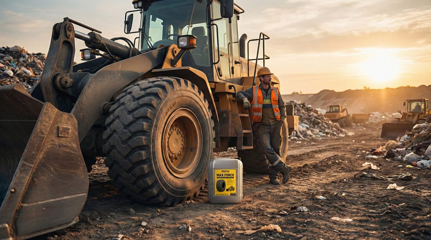 MAX-Force Reifendichtmittel Industrie Baumaschinen 10L | Für Industrie-, Bau- und Forstfahrzeuge. Dichtet Löcher bis 20mm, -40°C bis +92°C einsatzbereit.