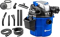 Vista 1 de Vacmaster VWM510 5-Gallon 5 Peak HP Remote Control Wall Mount Wet/Dry Shop Vacuum , Blue