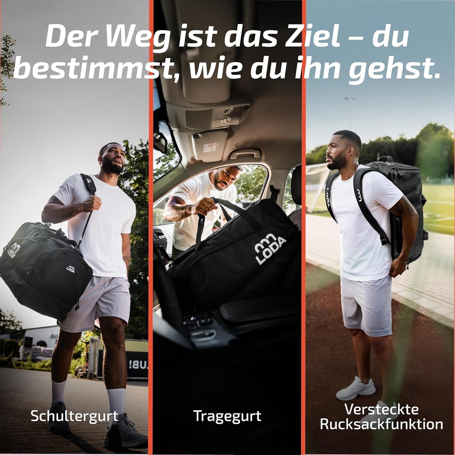 LODA Team 68L Sporttasche mit Schuhfach Nassfach Rucksackfunktion Wertsachenfach