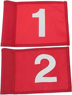 INOOMP 2pcs Golf Green Flag Mini Golf Balls Custom Signs Red Golf Balls Putting Green Flag Training Flags Inserted Flags Training Supplies Golfs Use Flag Course Supplies Portable Putter