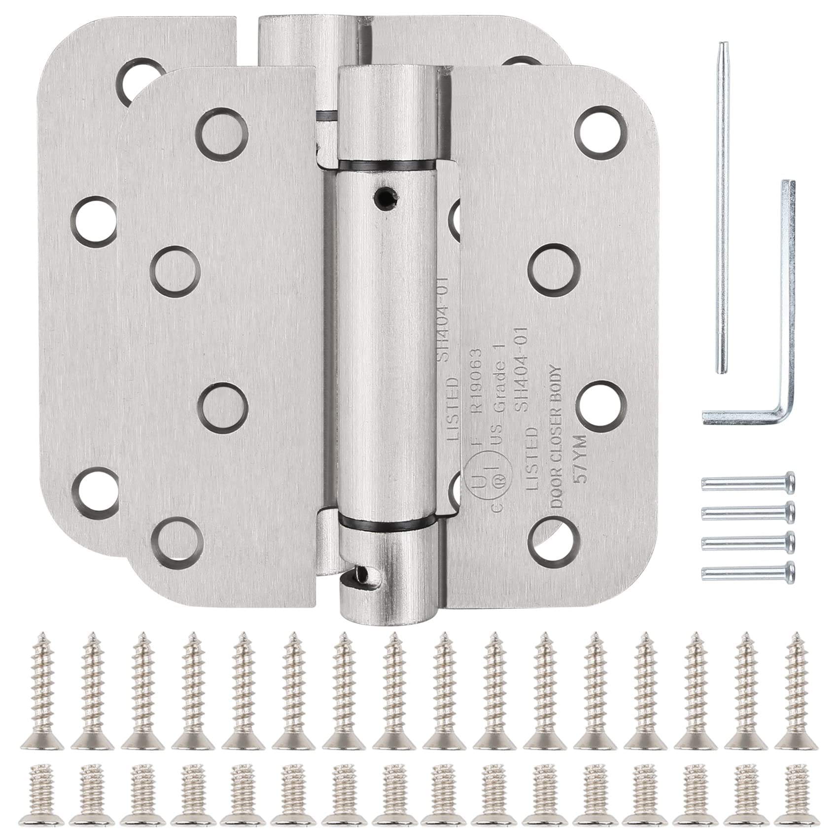 KIW 2-Pack Satin Nickel Self-Closing Hinges