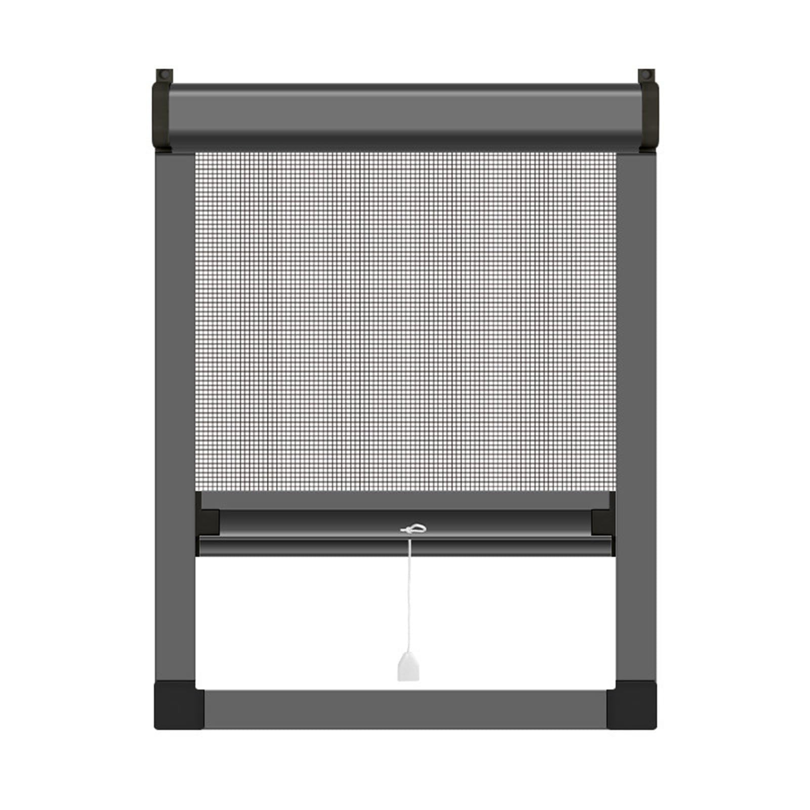 Fensterschutz Katze und Fliegen - Insektenschutz Fenster Rollo mit Alu Rahmen - Nach Maß, Höhen- und Breitenbereich 51 cm bis 150 cm, Einfache Installation