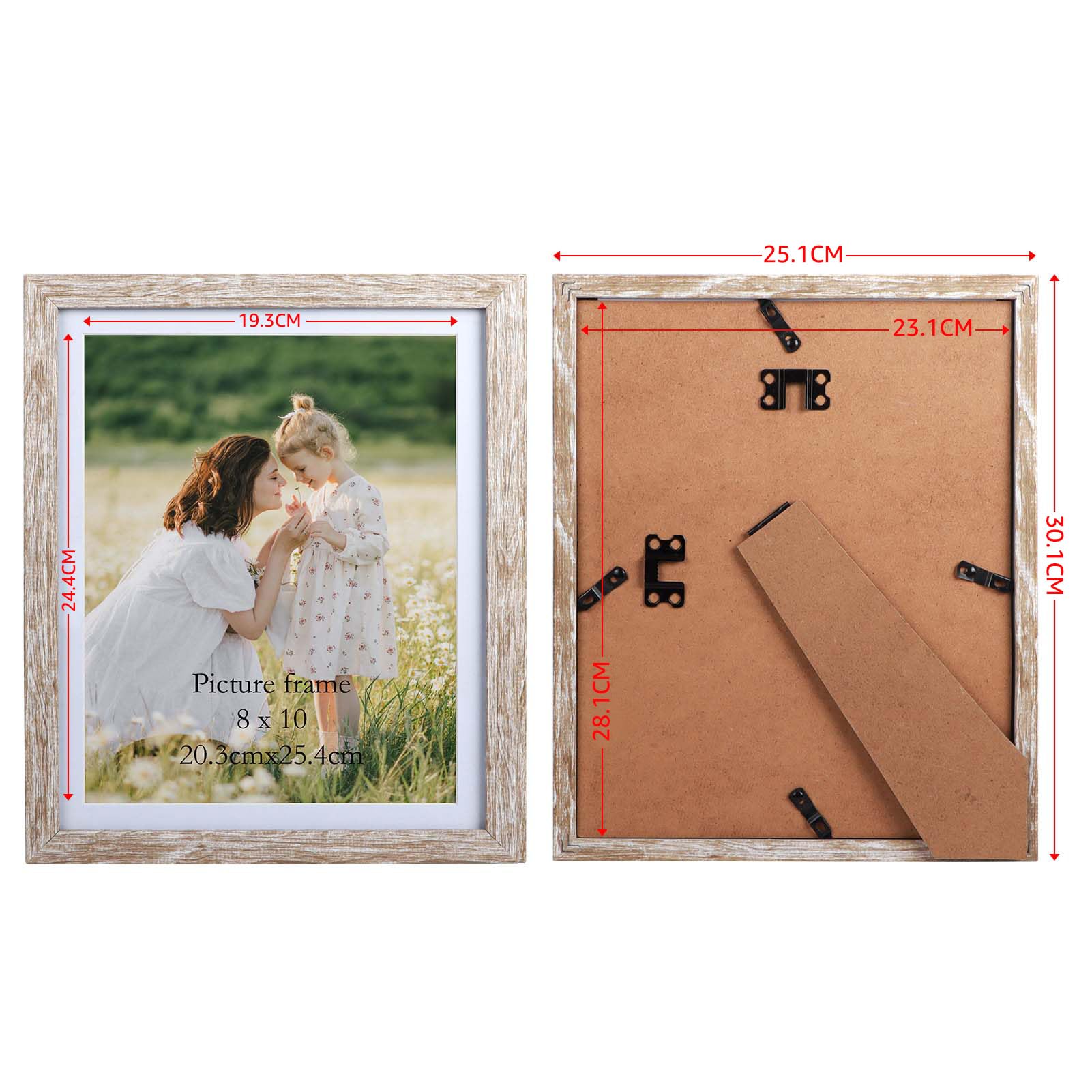 EYMPEU Juego de 6 Marcos de Fotos 20x25 cm con Paspartú, Color Beige