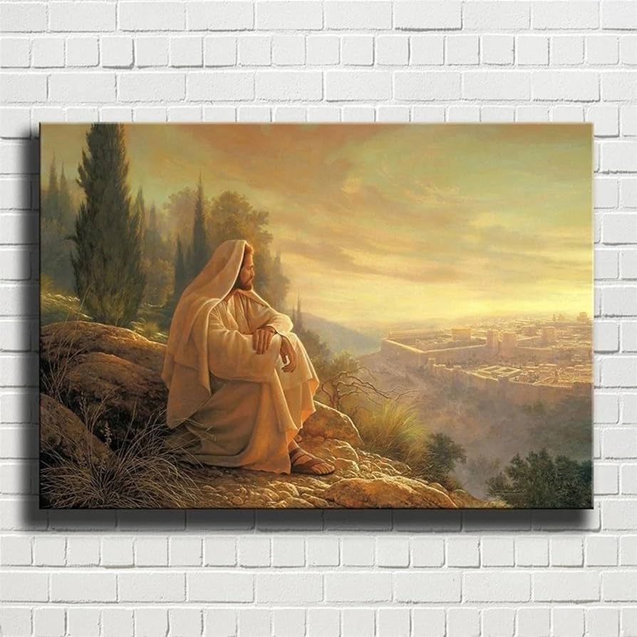 Amazon.co.jp: 宗教装飾キャンバス絵画、エルサレムのキリスト教