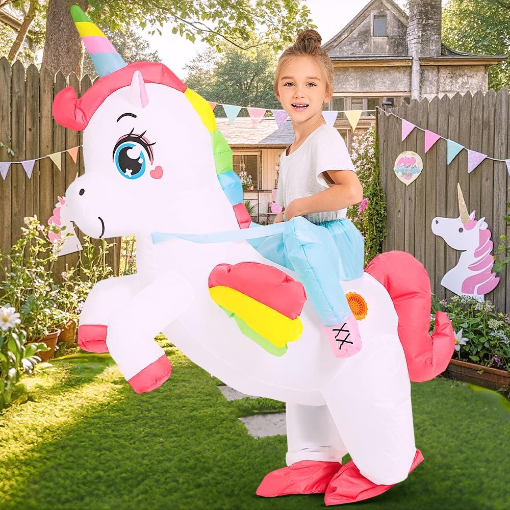 Unicorn Costume Girls Kids Inflatable Costume Ride On Halloween Costumes Boys - Image 5