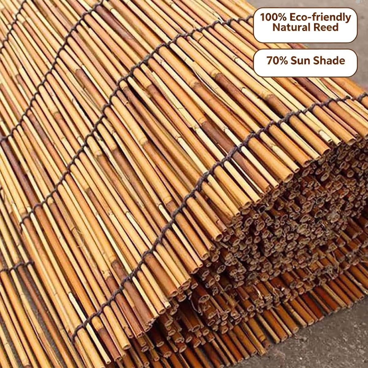 Générique Rouleau Canisse Bambou sur Mesure, Brise Vue Jardin Naturel pour Grillage, Pare Vue Exterieur Respirant et Decoupable(160cm(H))