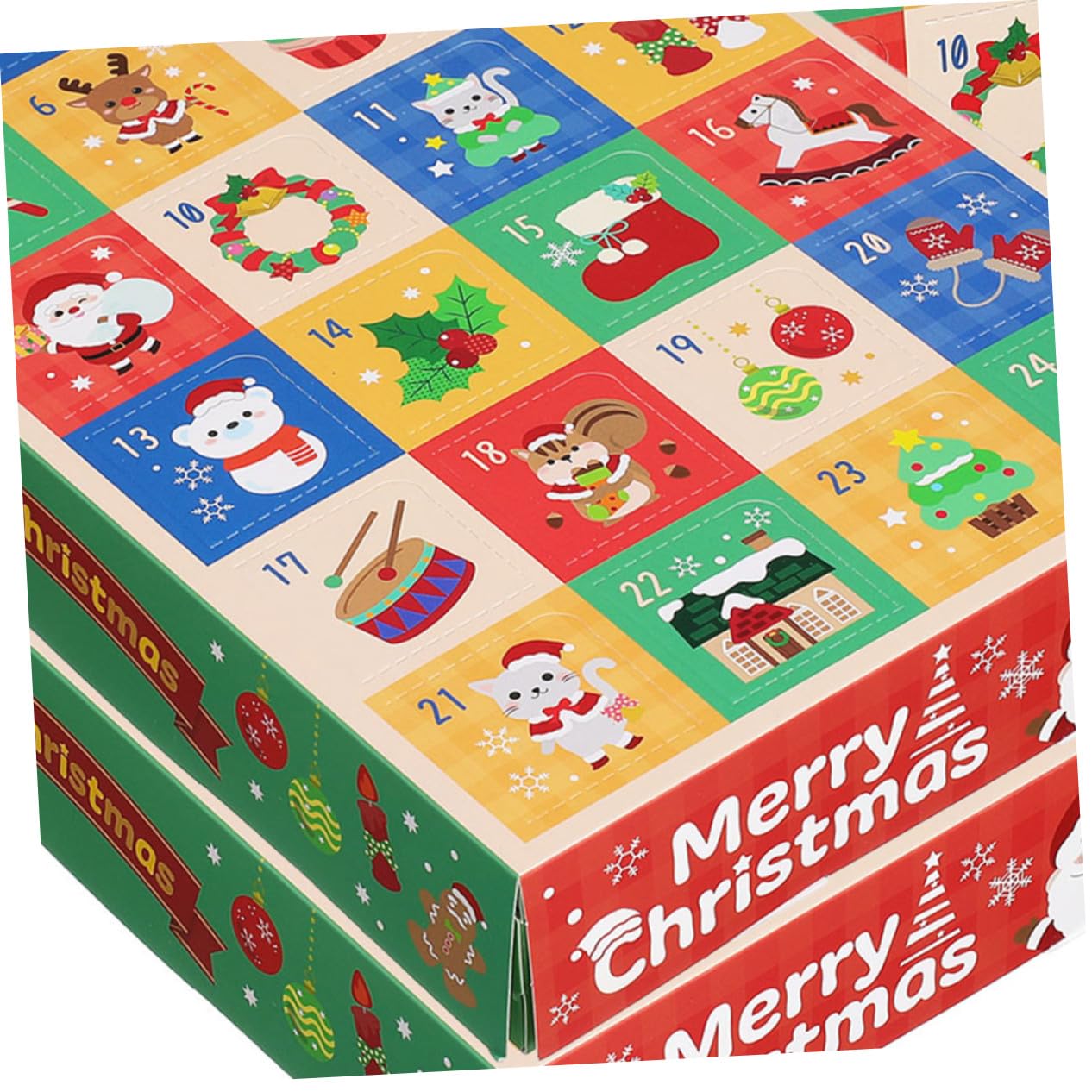 TOYANDONA 15 Piezas Caja de Regresiva para Navidad de Días Calendario de Adviento Rellenable Cajas Vacías de Papel para Decoración Navideña para Fiestas