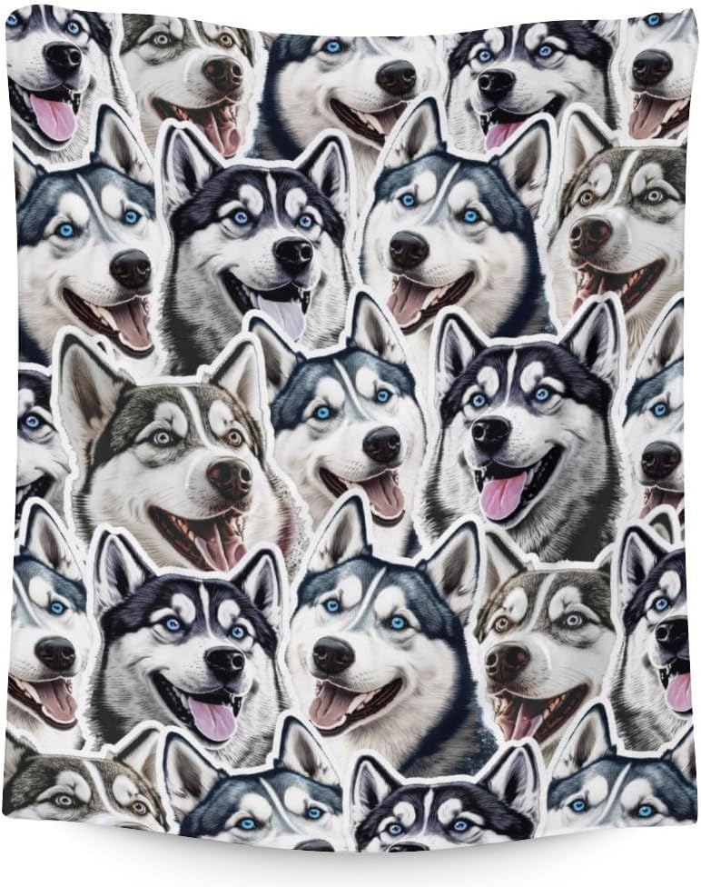 Husky Throw Blanket 50x40 Inches Small Blanket for Kids
