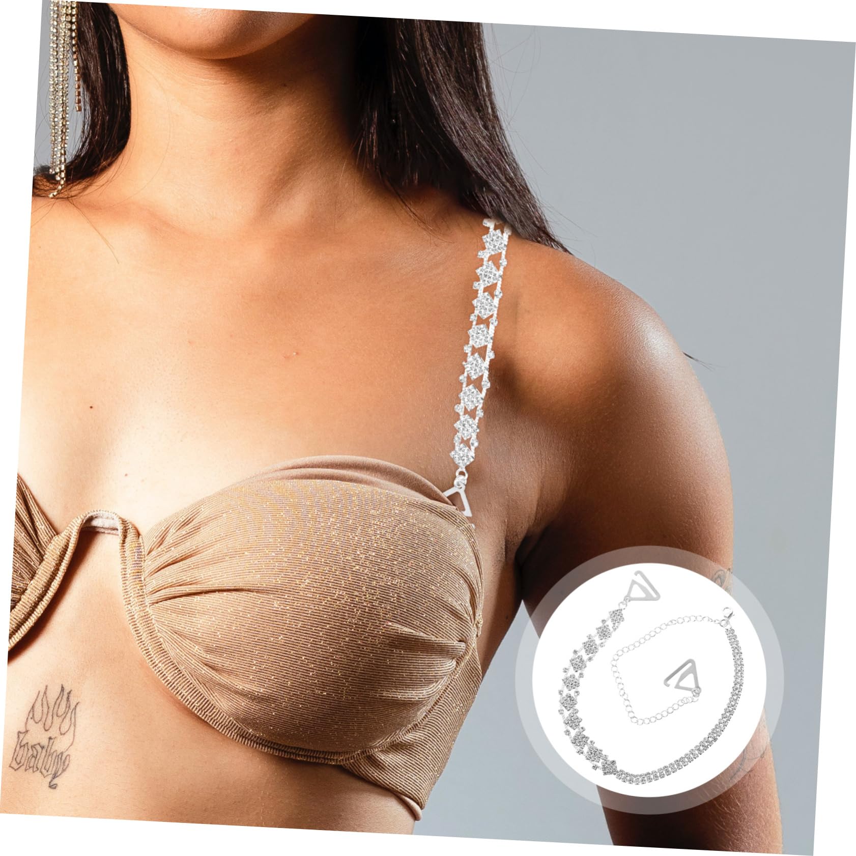 10piezas Sujetadores De Ropa Straps De Rhinestone Ajustables y Decorativos Perfectos Para Vestidos De Fiesta y Novia Material